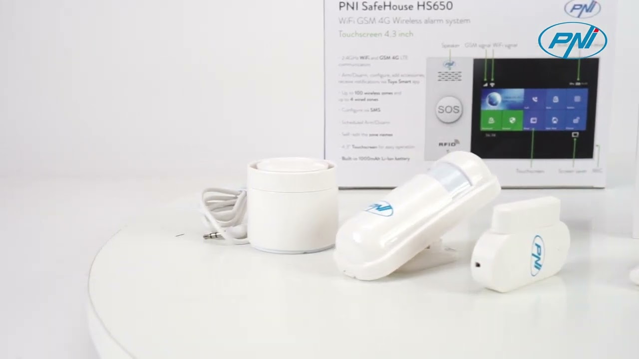 Sistema di allarme wireless PNI SafeHouse HS650 Wifi GSM 4G, con touch screen IT
