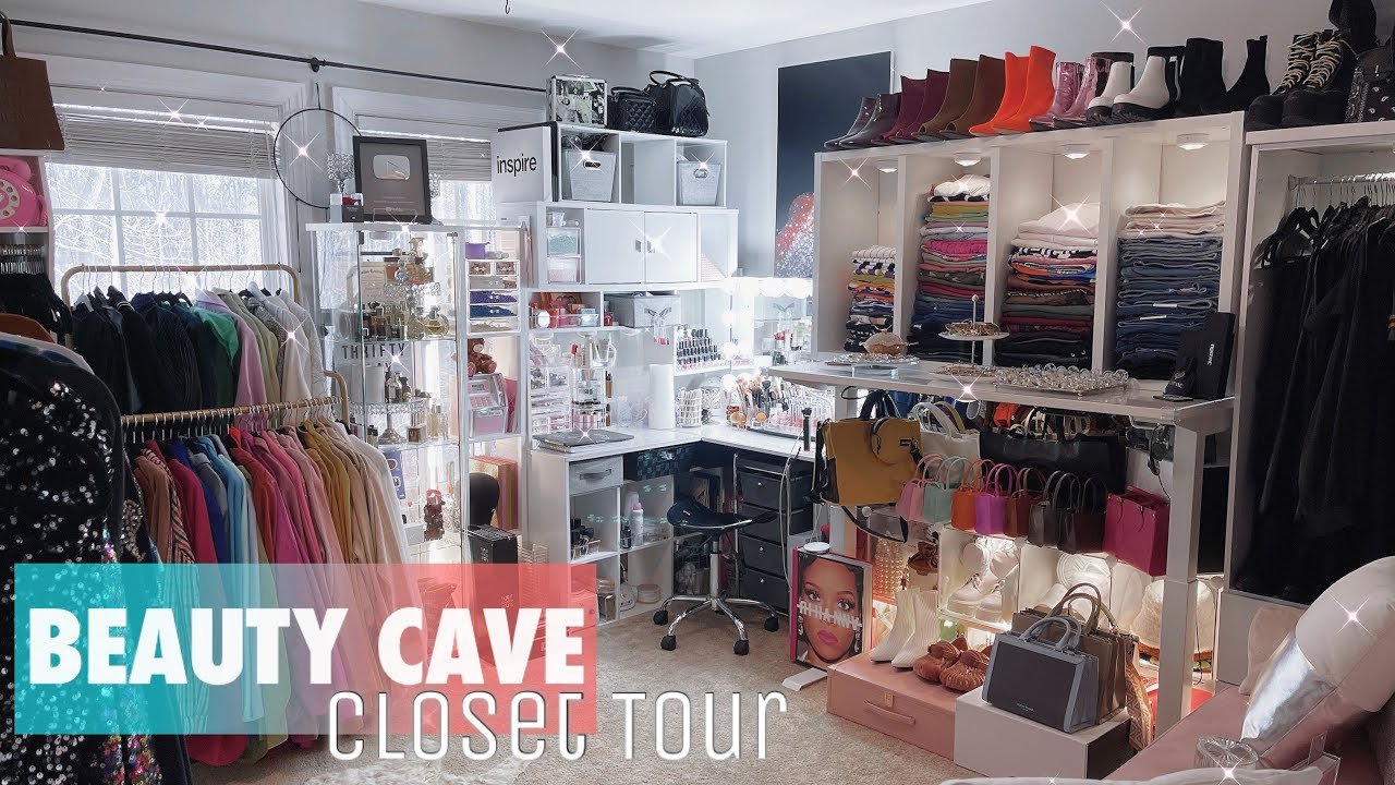 Beauty Cave Tour | Bedroom Into Closet (in depth + links to storage) | ULTIMATE WOMAN CAVE