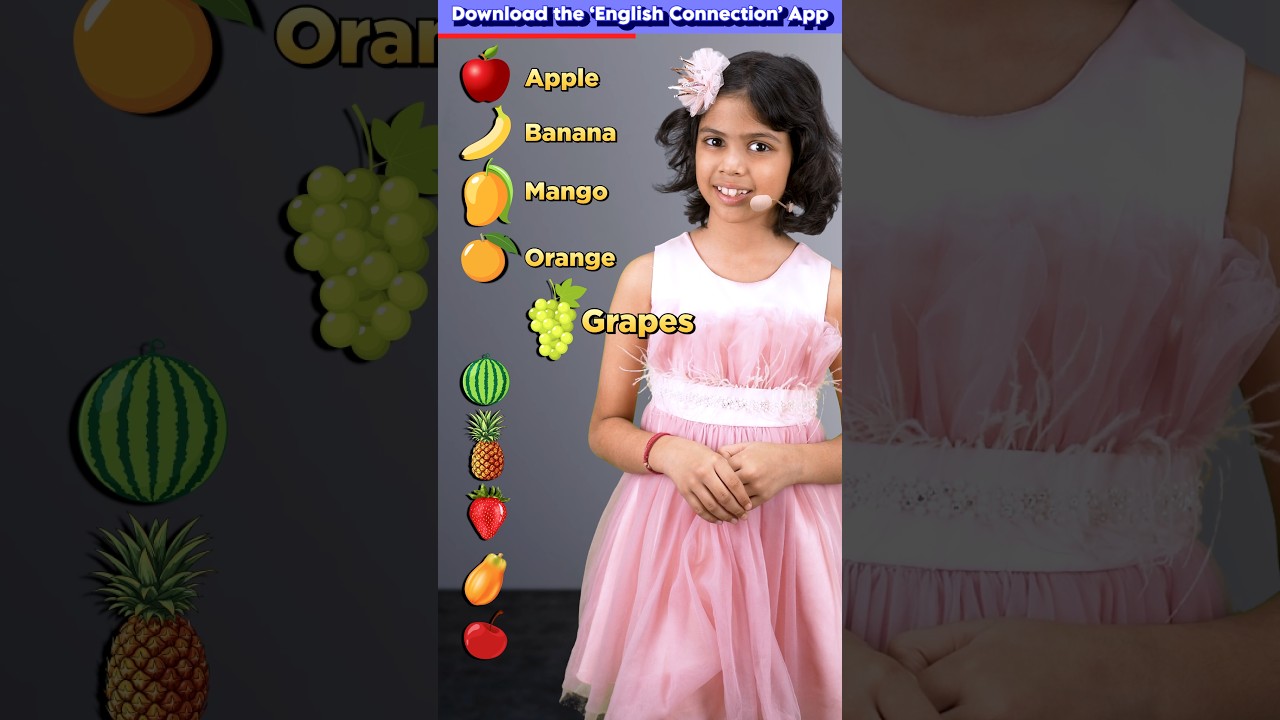 10 Popular Fruit 🍒 Names | Spoken English for Kids | Adi Keshari Connection Learning #shorts