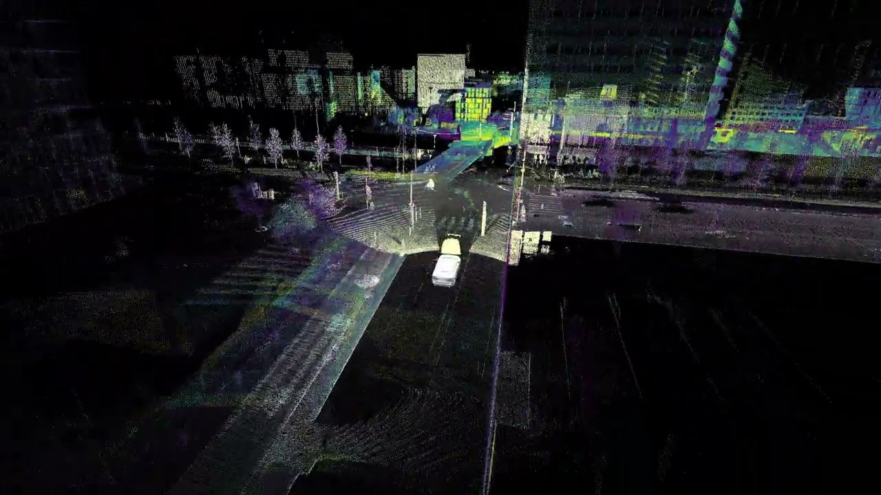 Exwayz Navigation in Paris 13th map using InnovizTwo LiDAR