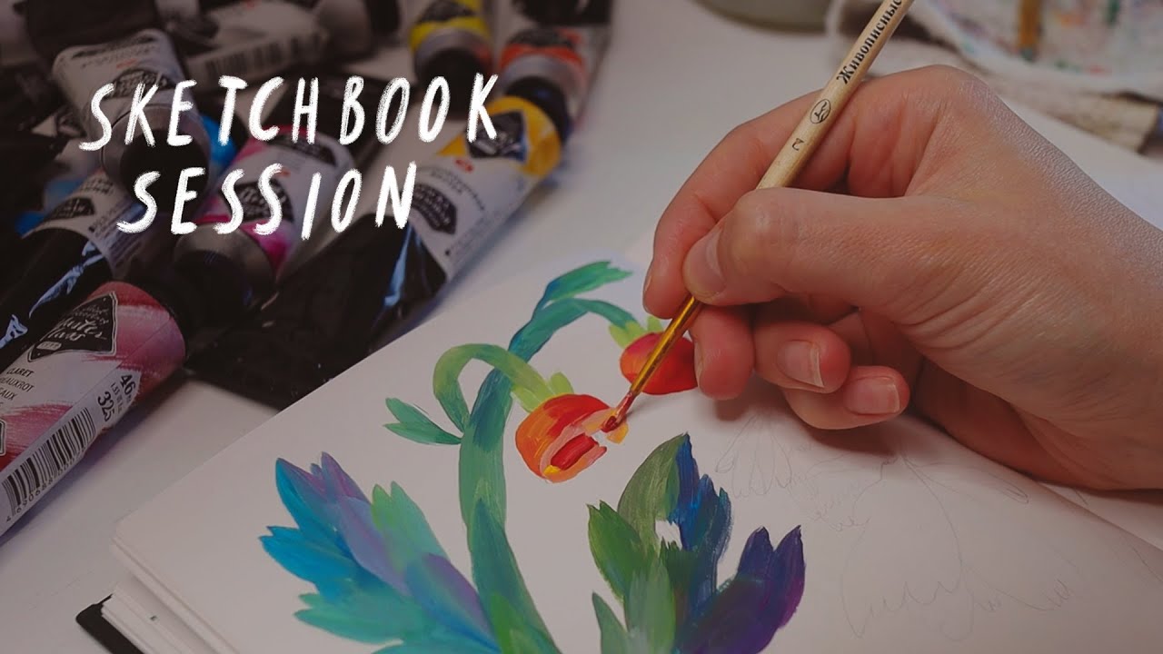 Sketchbook Session | Playing Around with Acrylic Paint