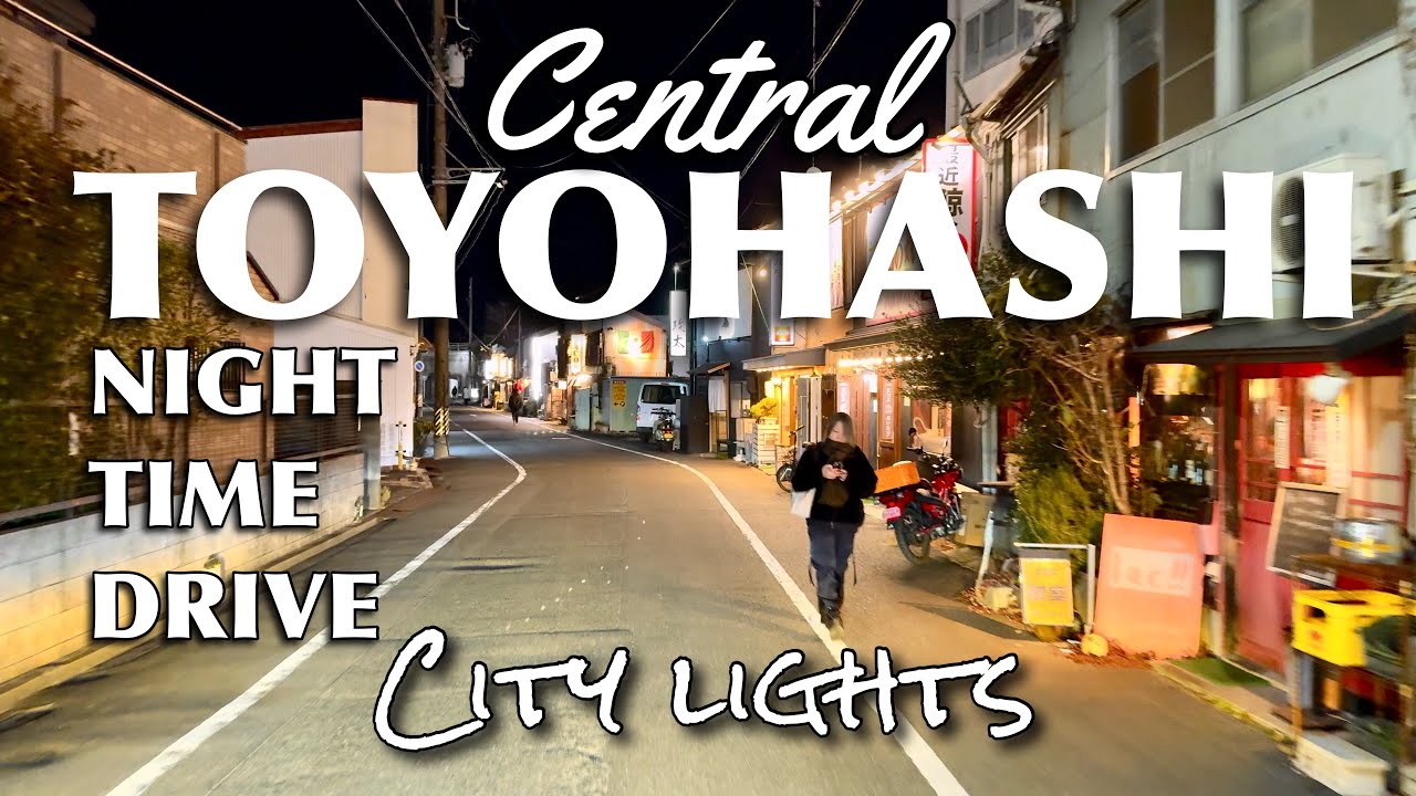 Central Toyohashi City Lights Natural Road Ambiance | JAPAN Road Trip | 4K