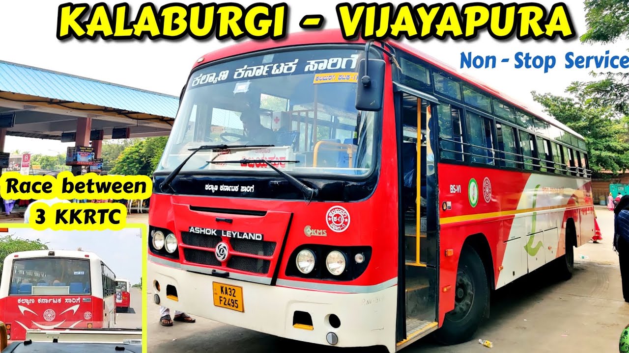 KALABURGI - VIJAYAPURA KKRTC BS6 Non stop Cabin Ride | Overtakings#bus #ksrtc #volvo #vijayapura