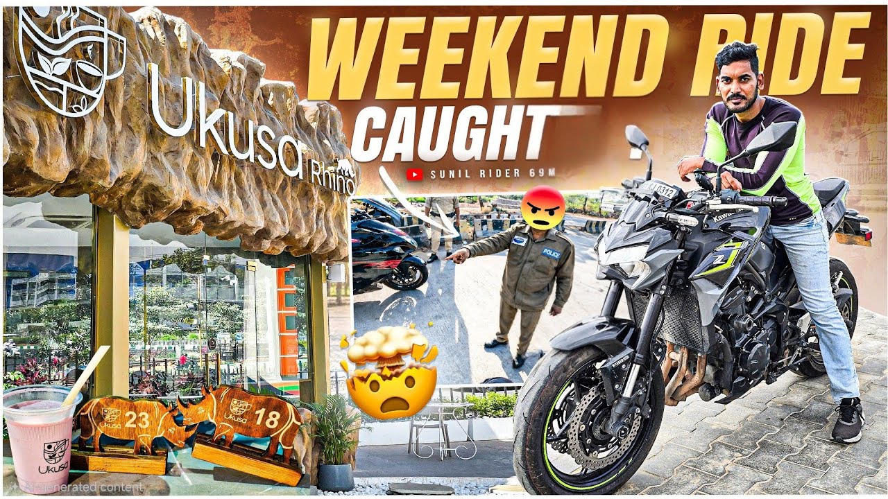 POLICE 👨‍✈️CAUGHTED ON RIDE | UKUSA RHINO | Z900 | TELUGU MOTOVLOG | SUNIL | WEEKEND RIDE