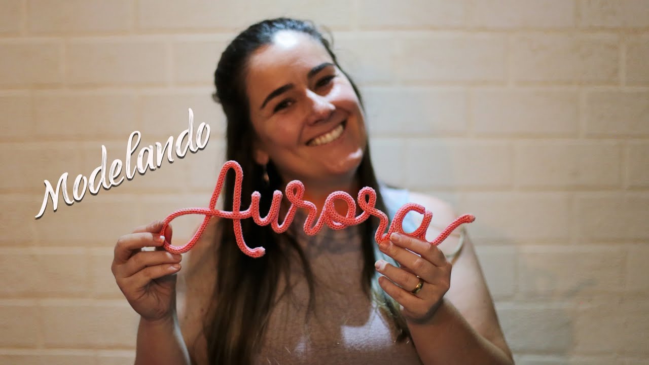 Como modelar o nome AURORA | how to model the name aurora - Tricotin