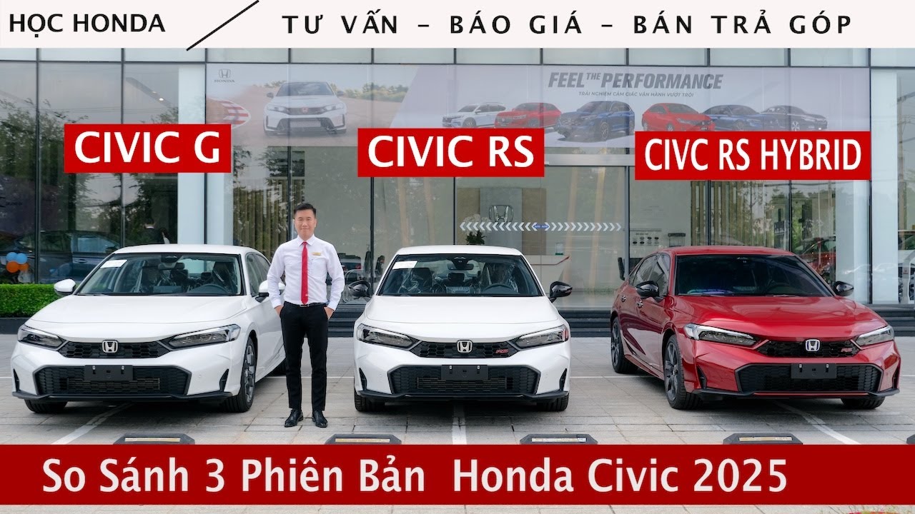 So sánh Civic G, Civic RS và Civic RS Hybrid 2025 | Học Honda
