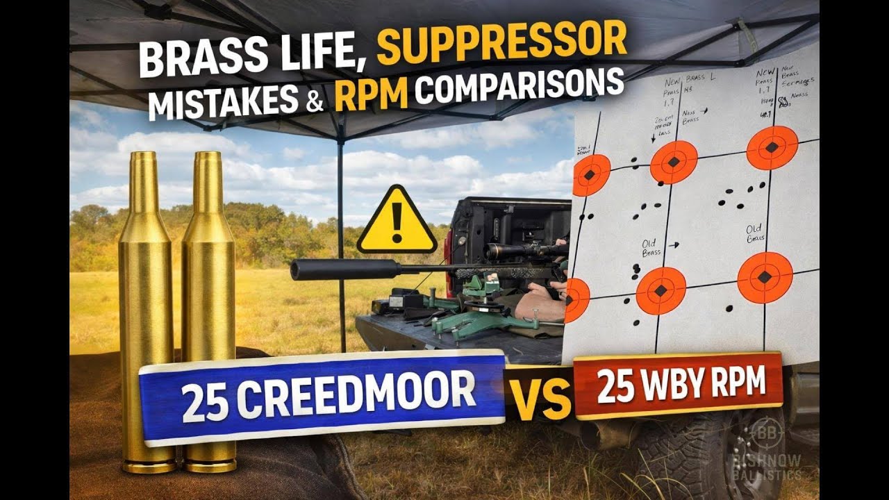 25 Creedmoor Data Check — Brass Life, Suppressor Mistakes, and RPM Comparisons