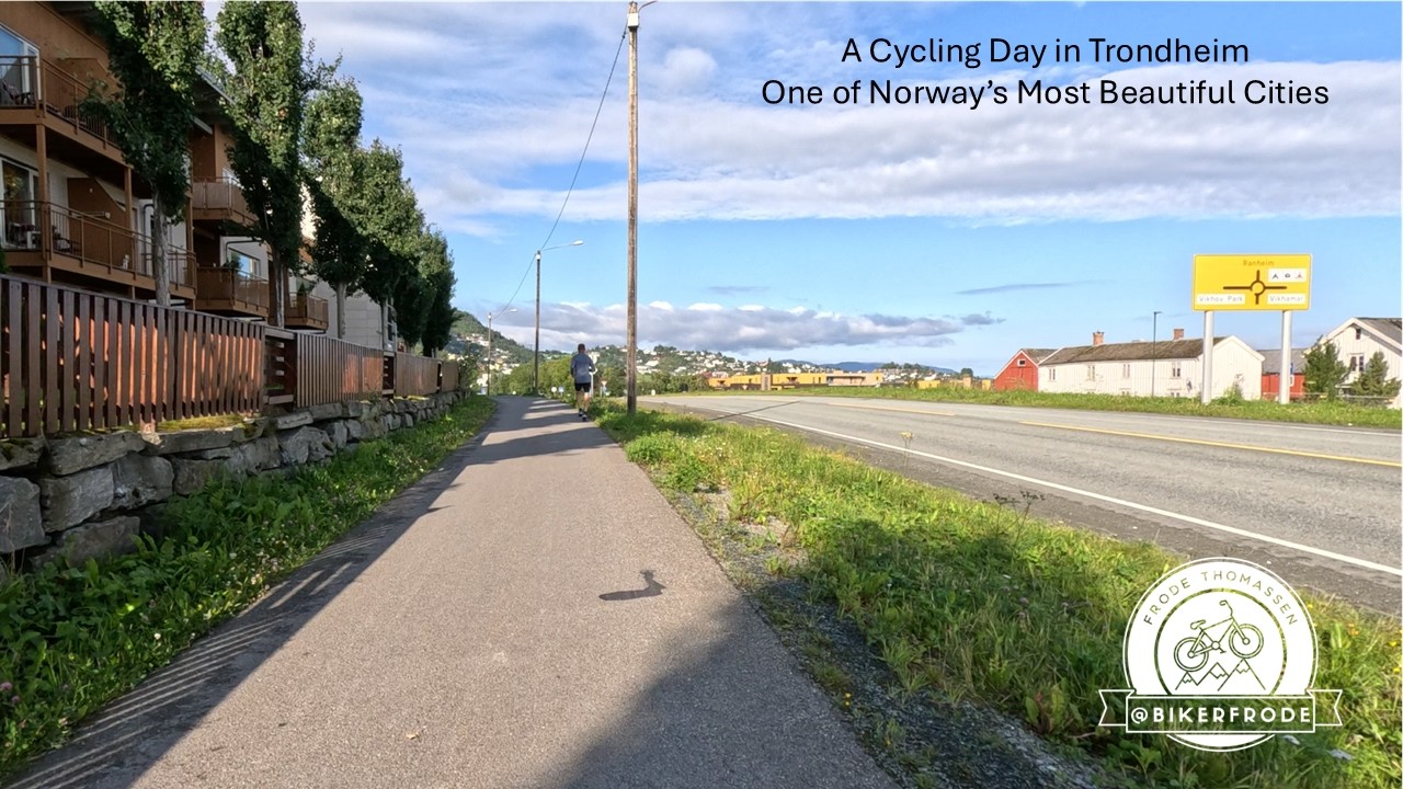 🌇 From quiet housing estate to city life – summer morning on a bike towards Trondheim city centre