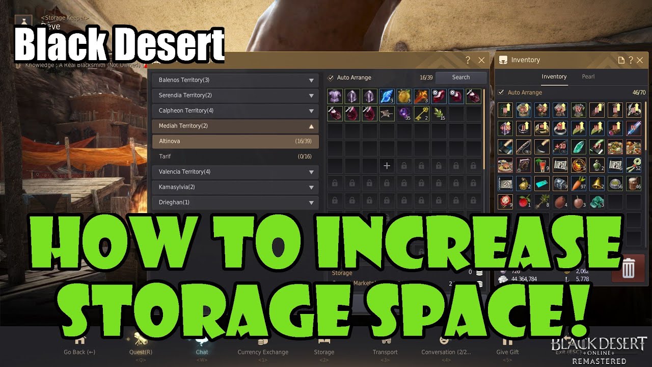 [Black Desert] How to Get More Storage Space | Increase Max Storage F2P