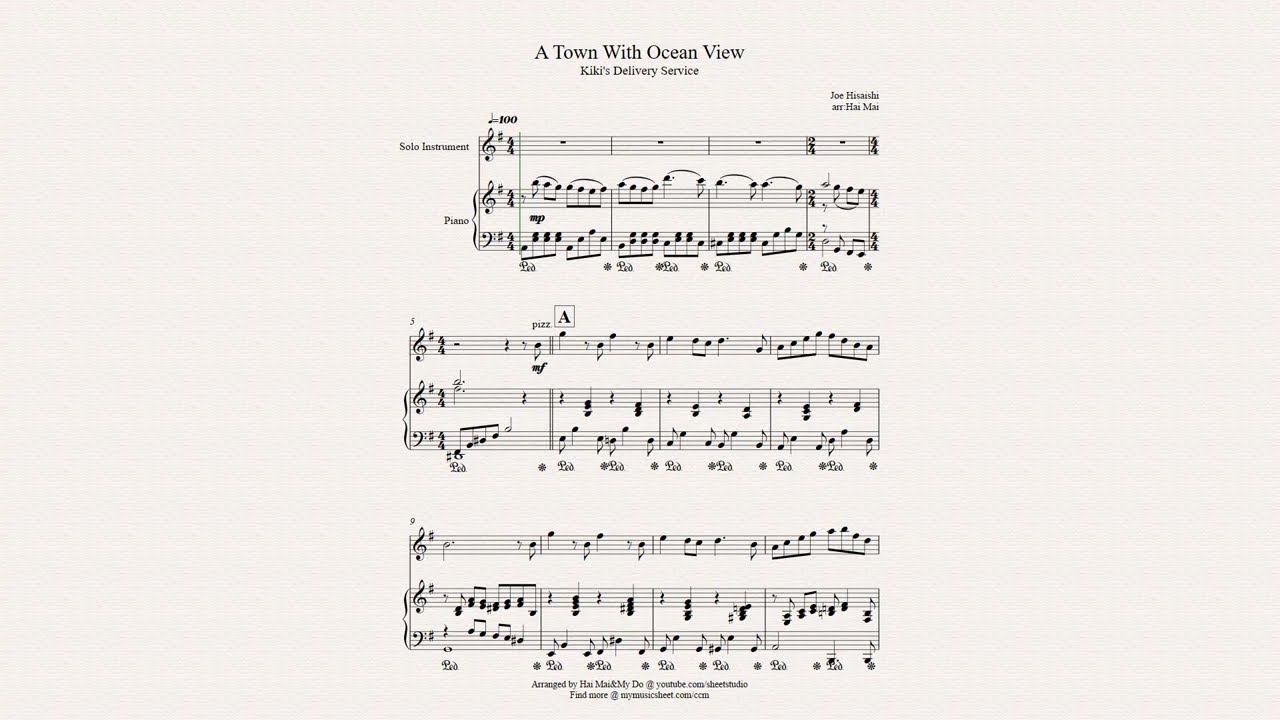 A Town With An Ocean View - Instrumental Accompaniment for Solo Instrument