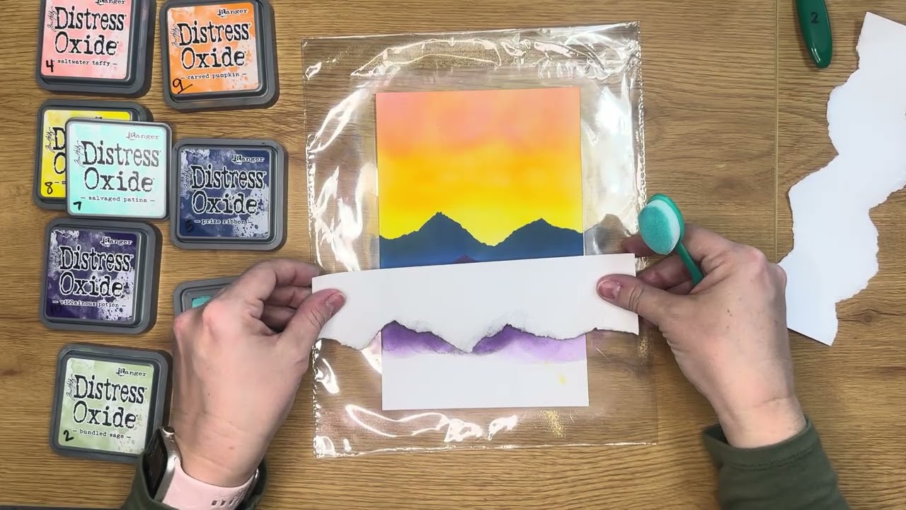 Mountain Range with Distressed Oxide