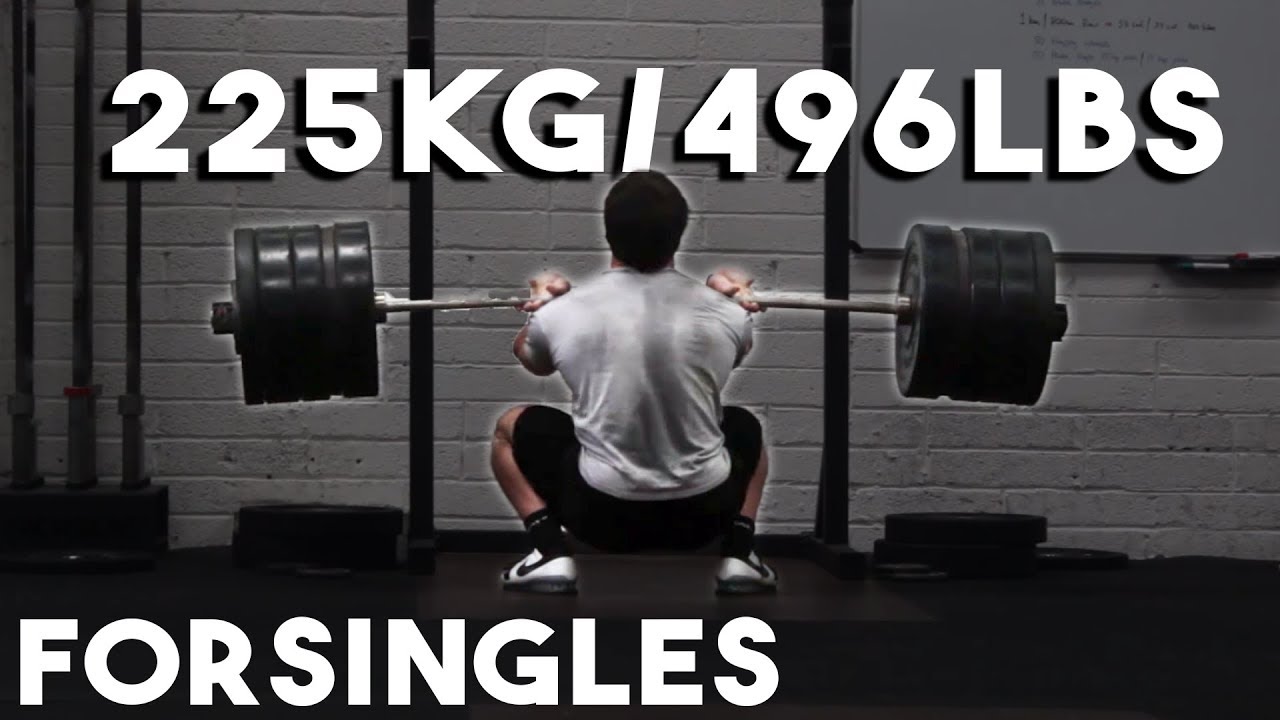 225kg/496lbs Pause Front Squat for Singles