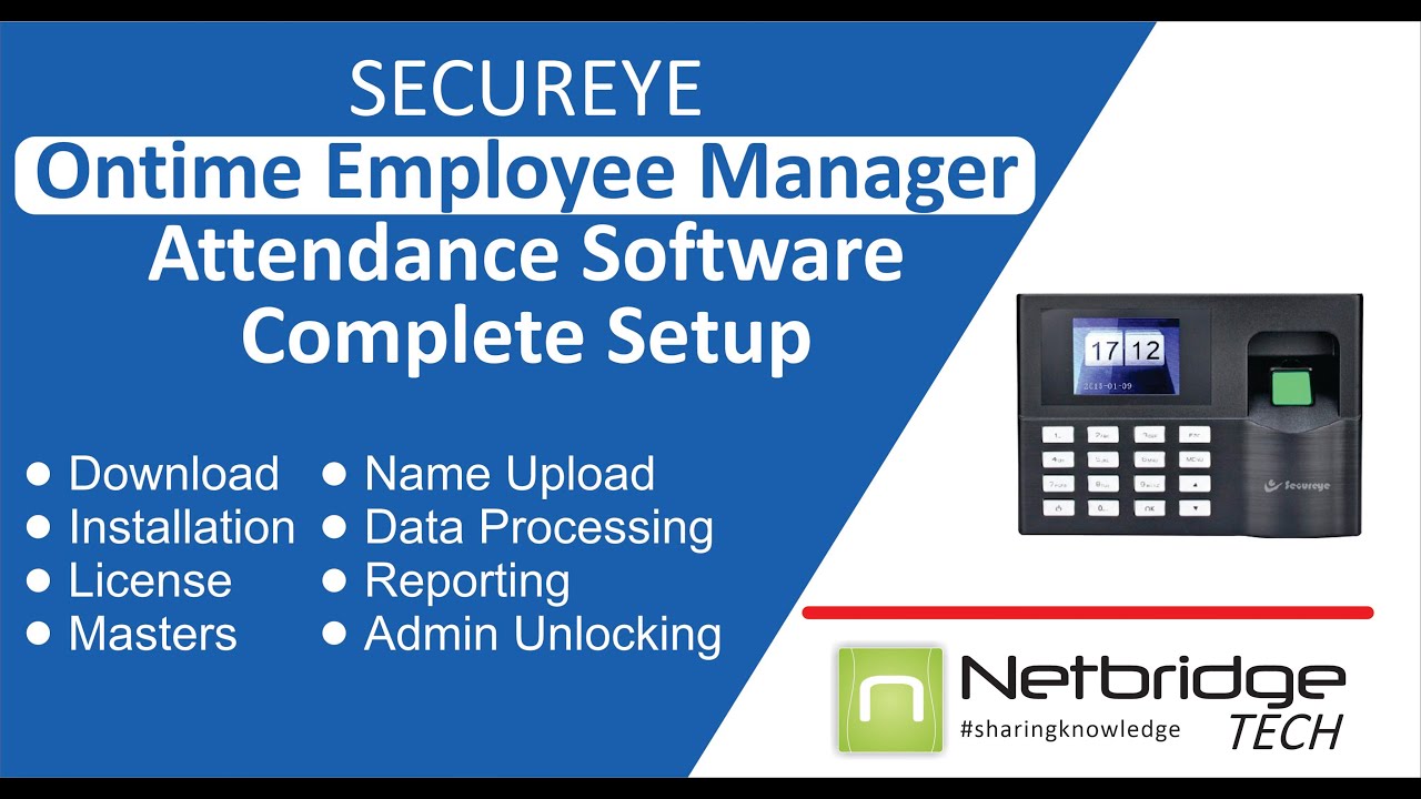 Ontime Attendance Software - Complete Installation & Setup for Secureye Biometric Attendance Machine
