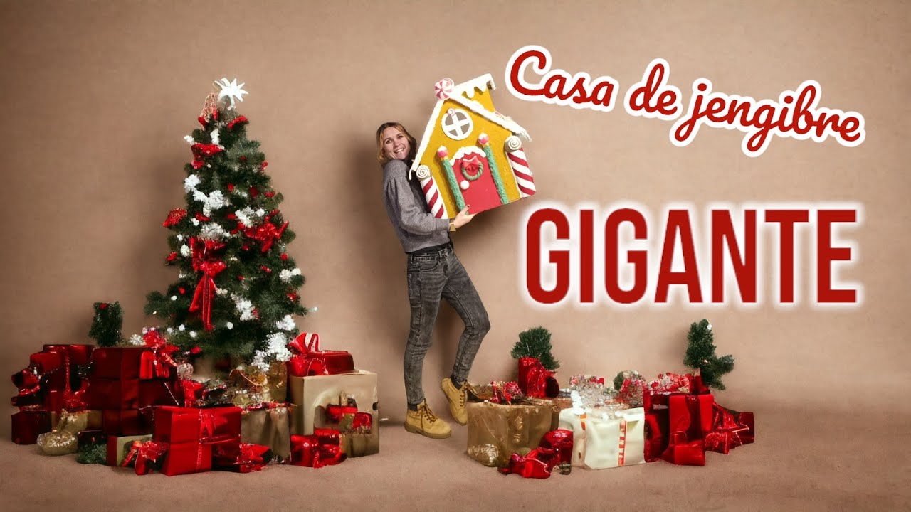 Hice una CASA GIGANTE DE JENGIBRE para decorar en Navidad reutilizando algunos materiales - DIY