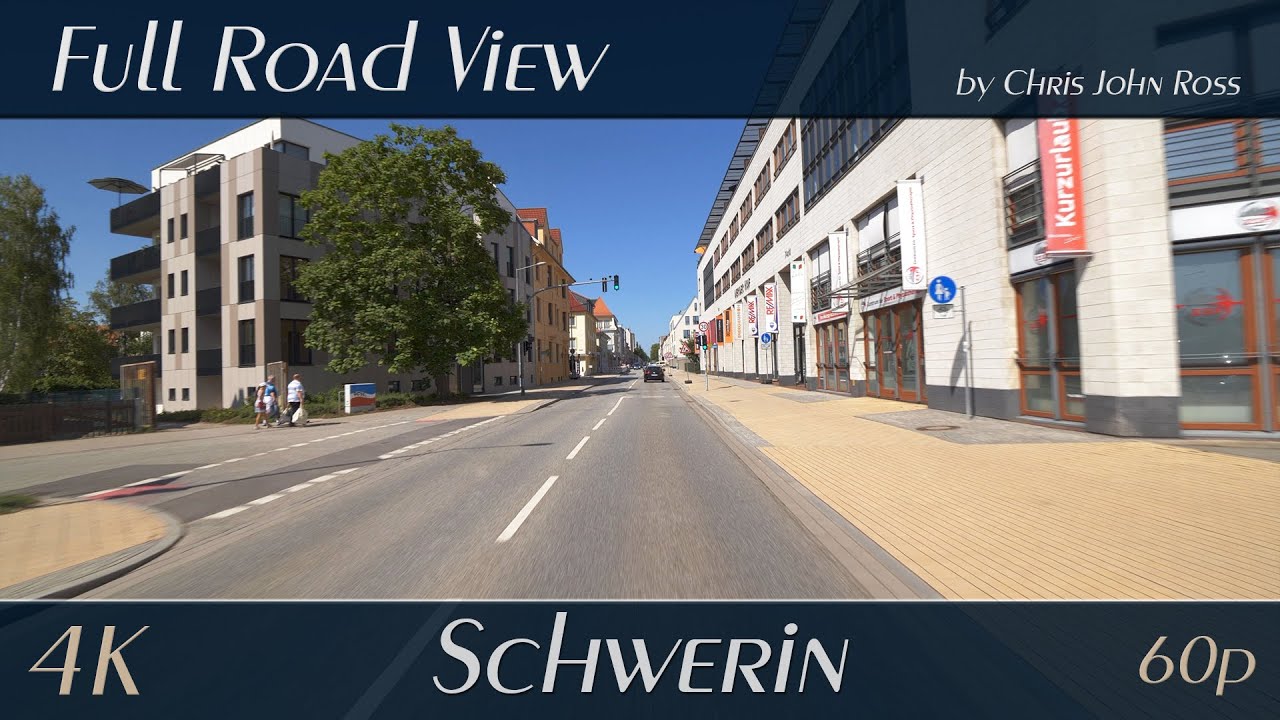 Schwerin, Germany: Werderstraße, Güstrower Straße, Bundesstraße (B104) - 4K (2160p/60p) Ultra HD
