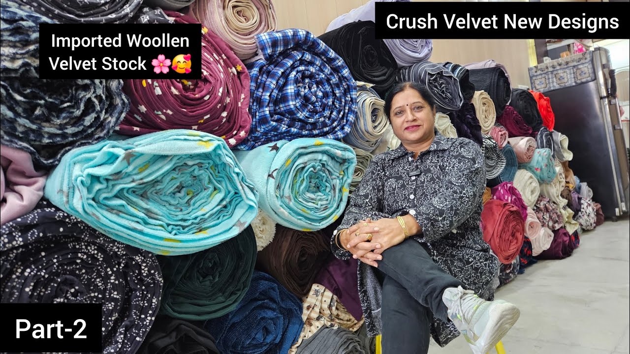 तोल का इससे सस्ता और बढ़िया कपड़ा और कहीं नहीं🥰🌸, Crush Velvet🤩, Imported Velvet 💯,9728405735📞