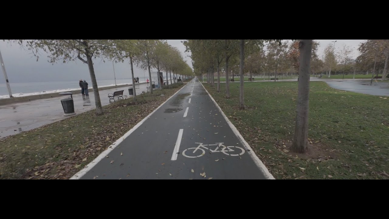 Istanbul Maltepe Park Rainy Day - Scooter Ride | 4K | Silent Road