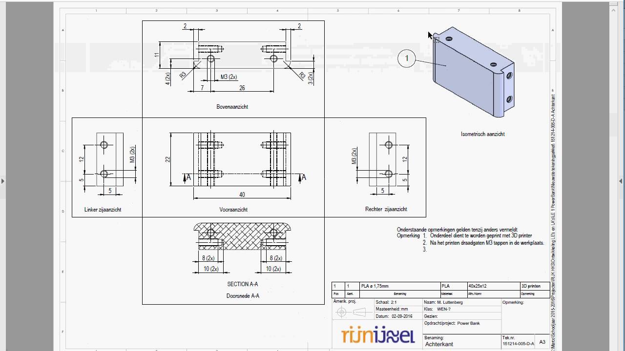 Tekeninglezen basis van 3D naar 2D