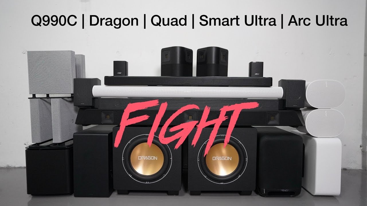 Sonos Arc Ultra vs Sony Quad vs Samsung Q990C vs Bose Smart Ultra vs Nakamichi Dragon