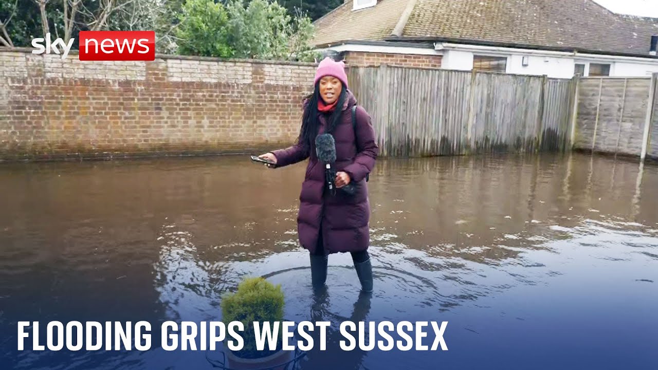 Hundreds of people evacuated after flooding hits West Sussex