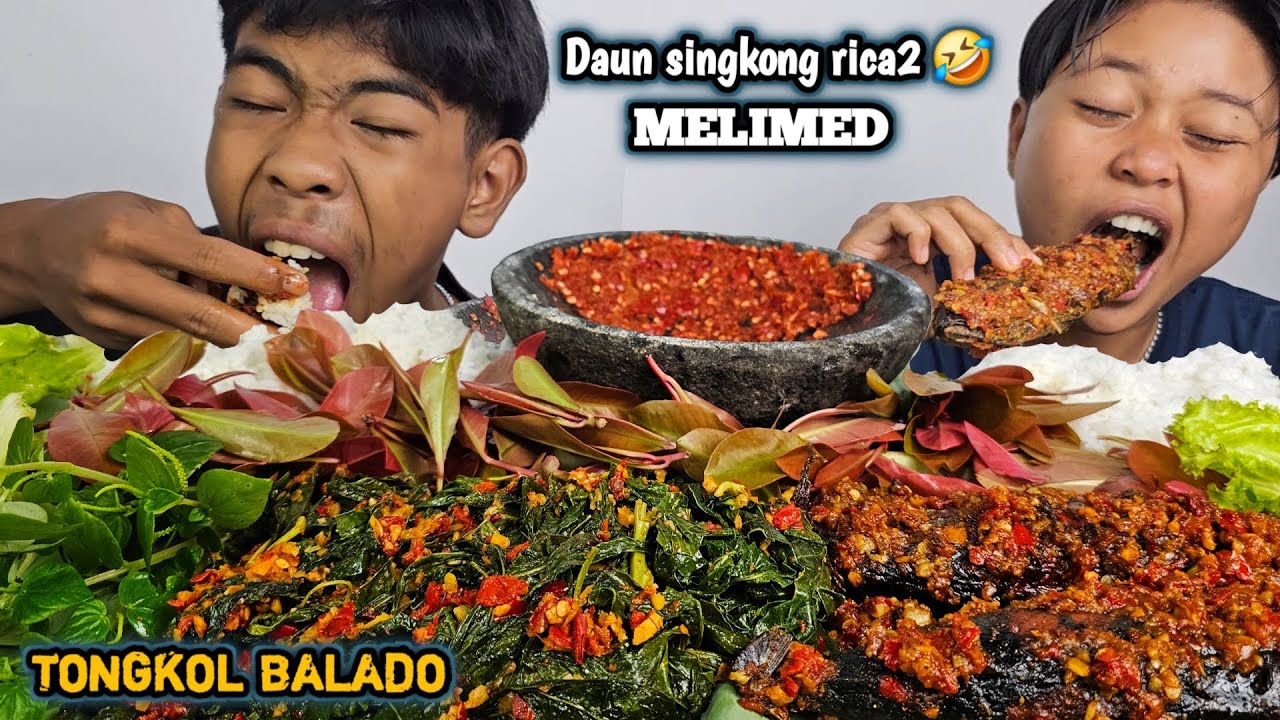 Ngalimed pisan ! Mukbang tongkol balado + daun singkong rica2 + lalapan + sambel terasi