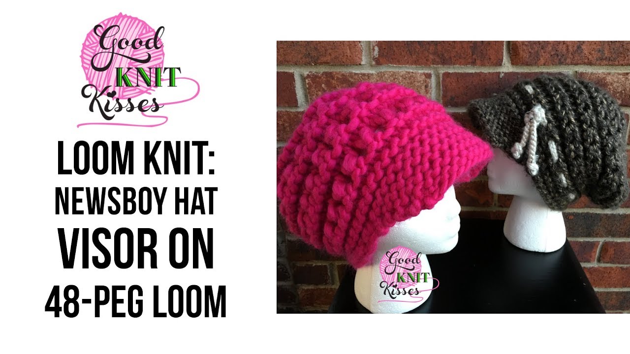 How to Loom Knit: Visor for Newsboy Hat 48 peg loom
