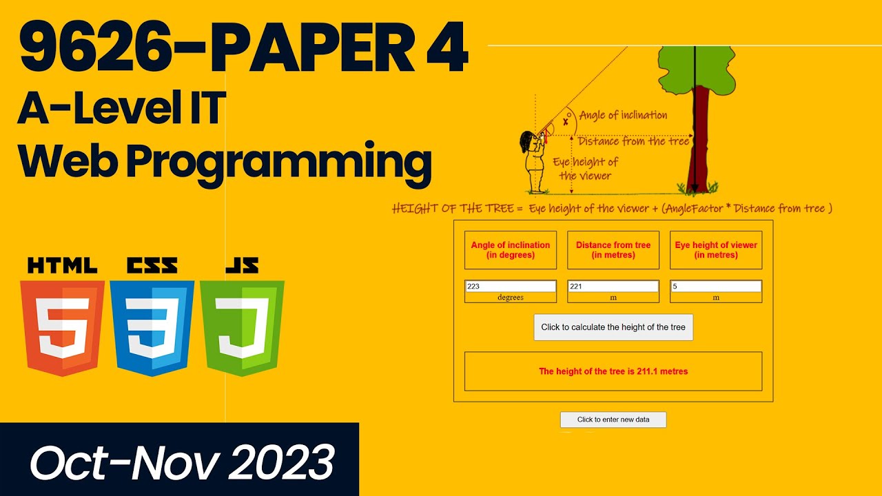 9626 Paper 4 - A Level IT October - November 2023   Web Programming