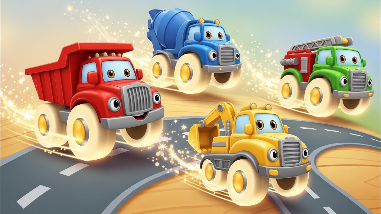 Nine Little Toy Trucks 🚚 | Counting Song for Kids | Fun Nursery Rhyme⭐ 