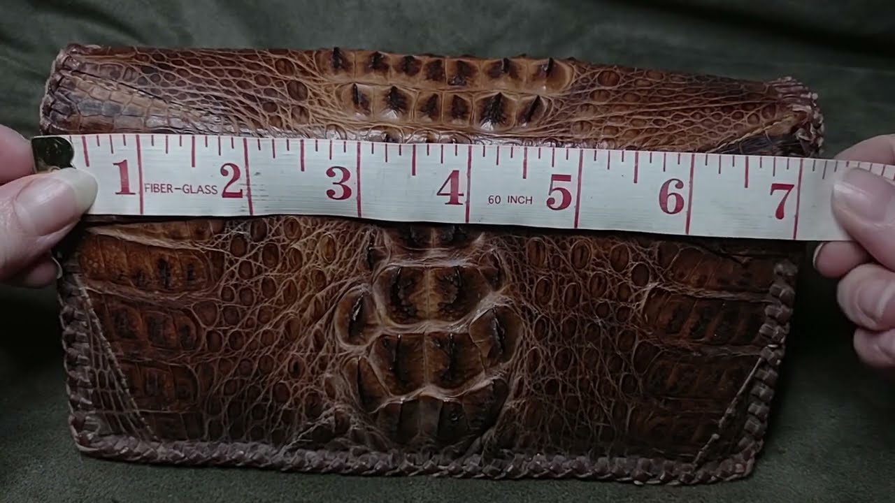 ASMR | Leather Inspecting & Measuring, Vintage Alligator Clutch - No Talking