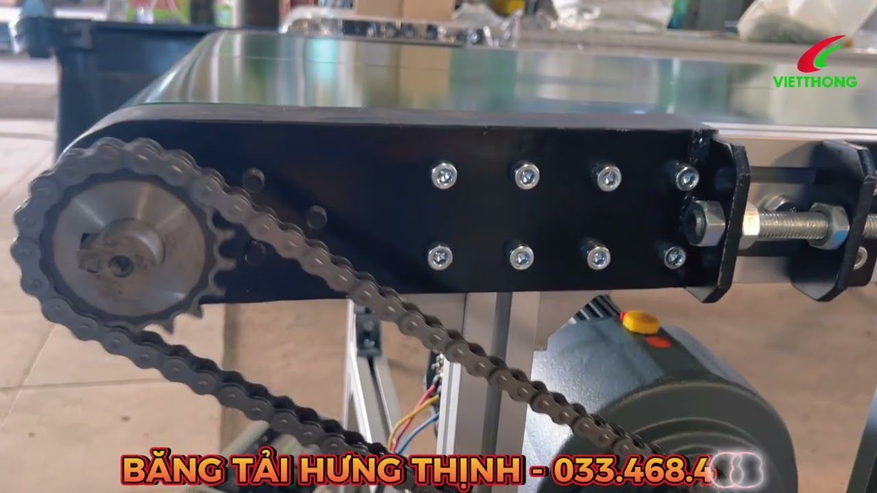 Chạy kiểm tra vận hành băng tải PVC khung nhôm định hình