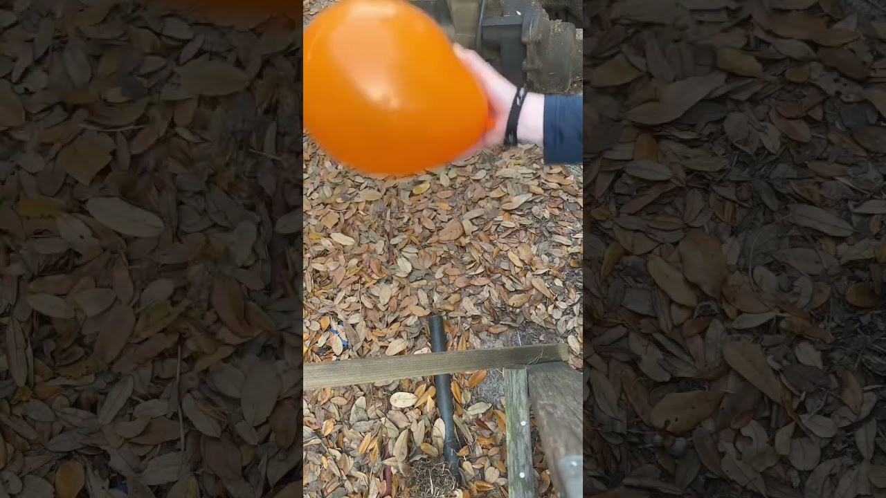 Spinning a hex nut inside of a balloon! #physics #experiment #shorts