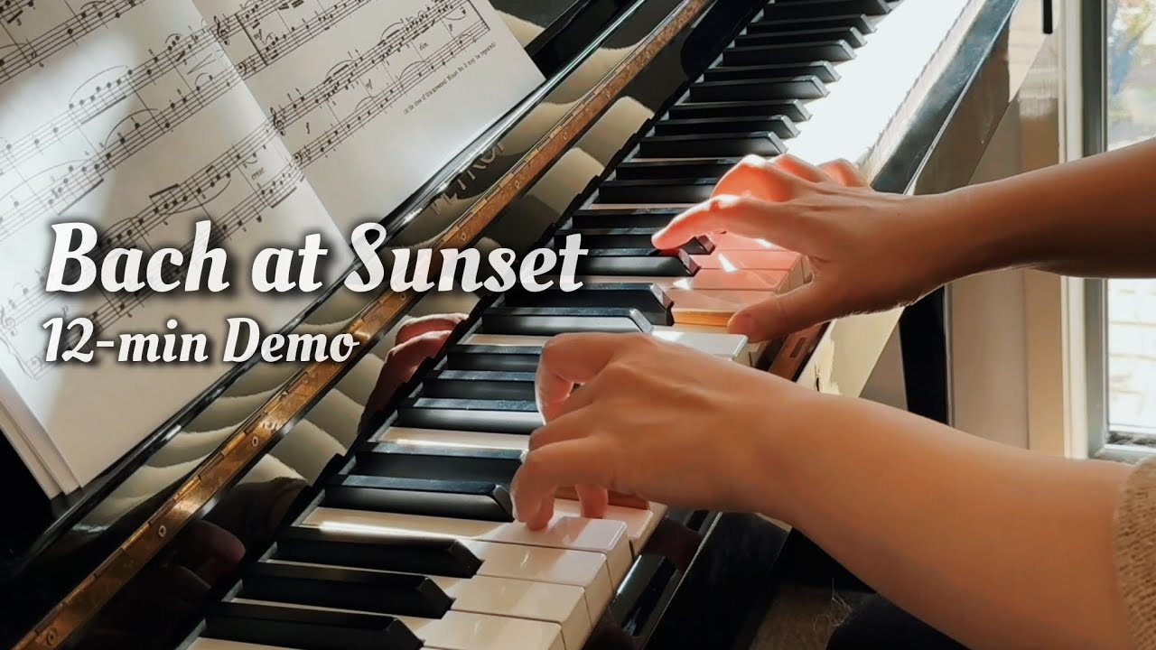 Bach Minuets in the Golden Hour ☀️ 12 Mins Piano Demo (No Talking)