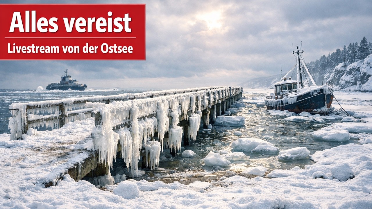 🔴LIVE ❄️ Ostsee ist zugefroren / Eisskulpturen an der Ostsee! @realUnwetterjägerLIVE #Eis #winter