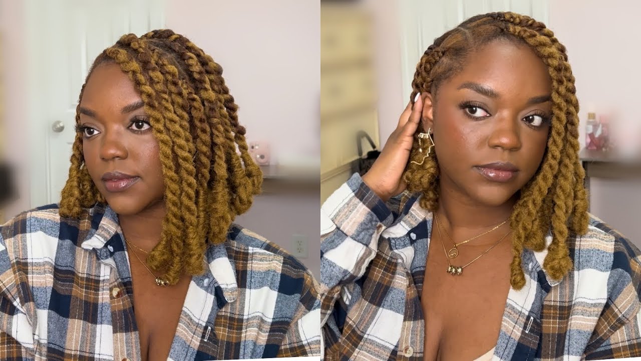 Asymmetrical Two Strand Twisted Knot Bob | Cuban Twist Hair