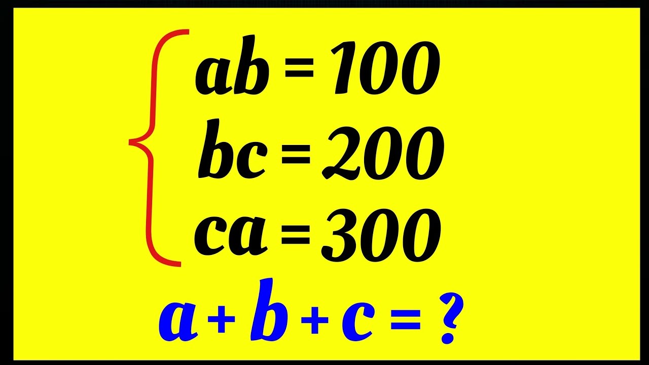 A Nice Math Olympiad Algebra Problem