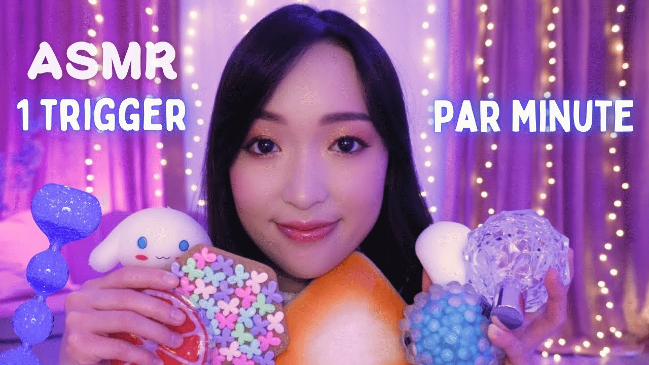 ASMR 💤 1 trigger par minute pour une nuit apaisante (tr&egrave;s peu de paroles) ☁🌙