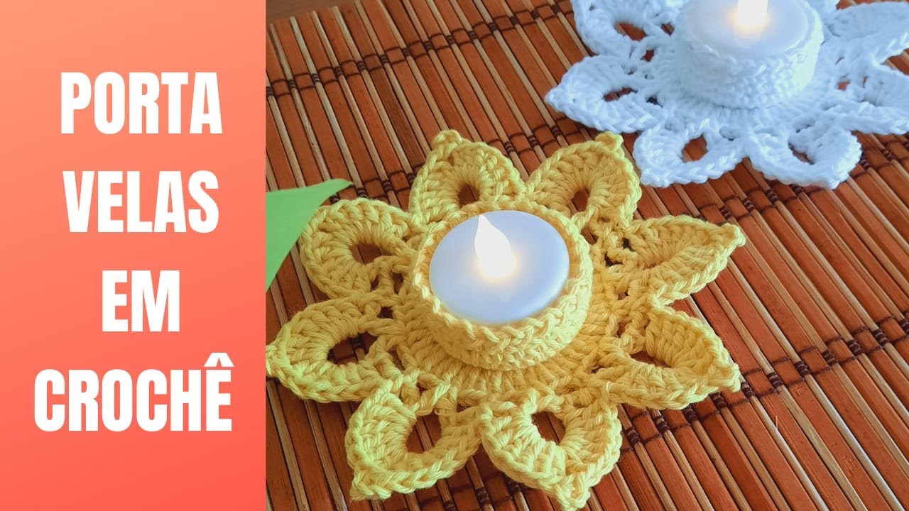 PORTA VELAS EM CROCHÊ