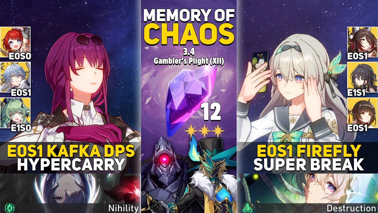 E0S1 Kafka DPS Hyper & E0S1 Firefly Super Break | MOC 12 | Honkai: Star Rail 3.4