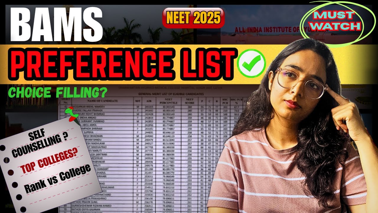 BAMS College Preference List~CHOICE FILLING‼️Watch befor Counselling🚨#mbbs#bams#trending#neet#exam