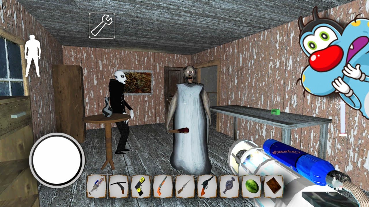 Unlimited Weapon and 9 Items Slots in Granny 1.9 Letest Update With Oggy and Jack
