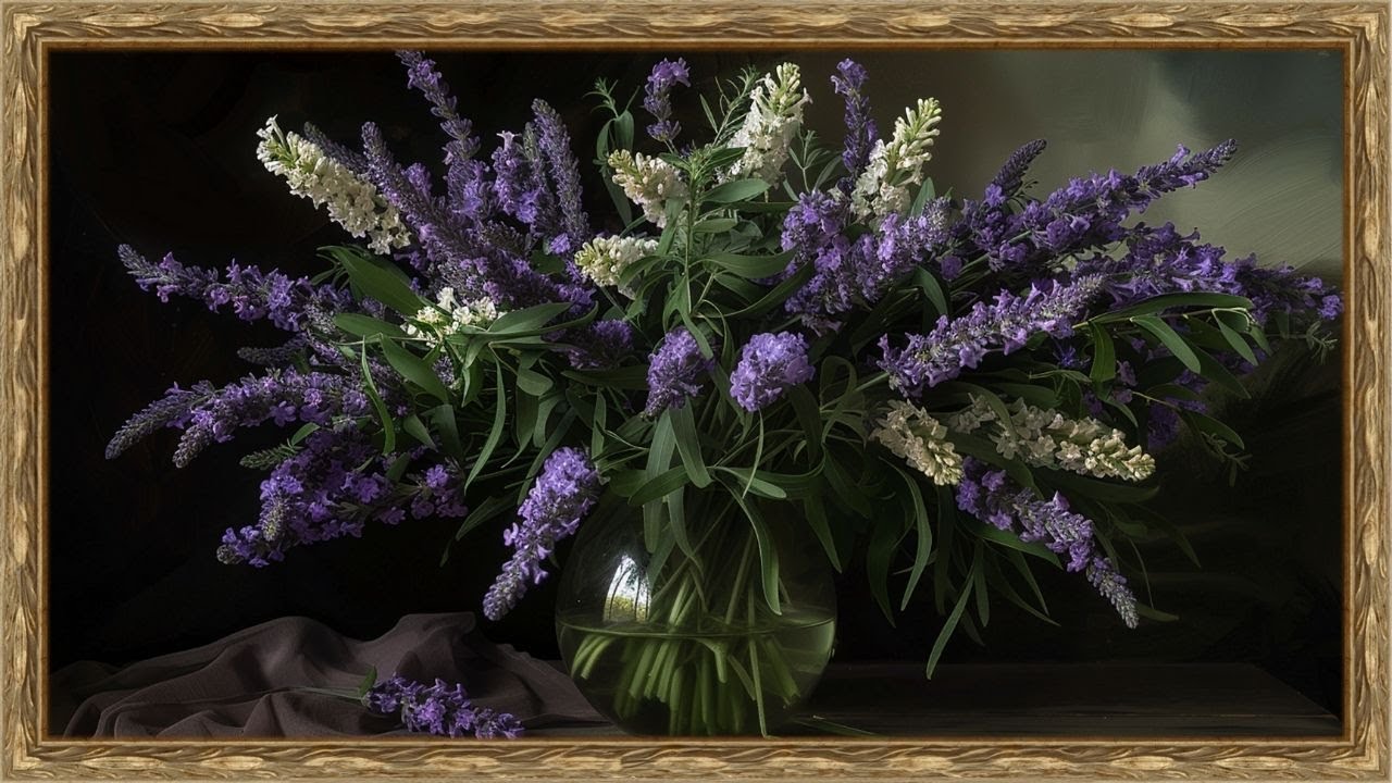 Still Life Lavender Flowers Frame TV Art | High Definition Floral Art for Your TV | 8 hrs