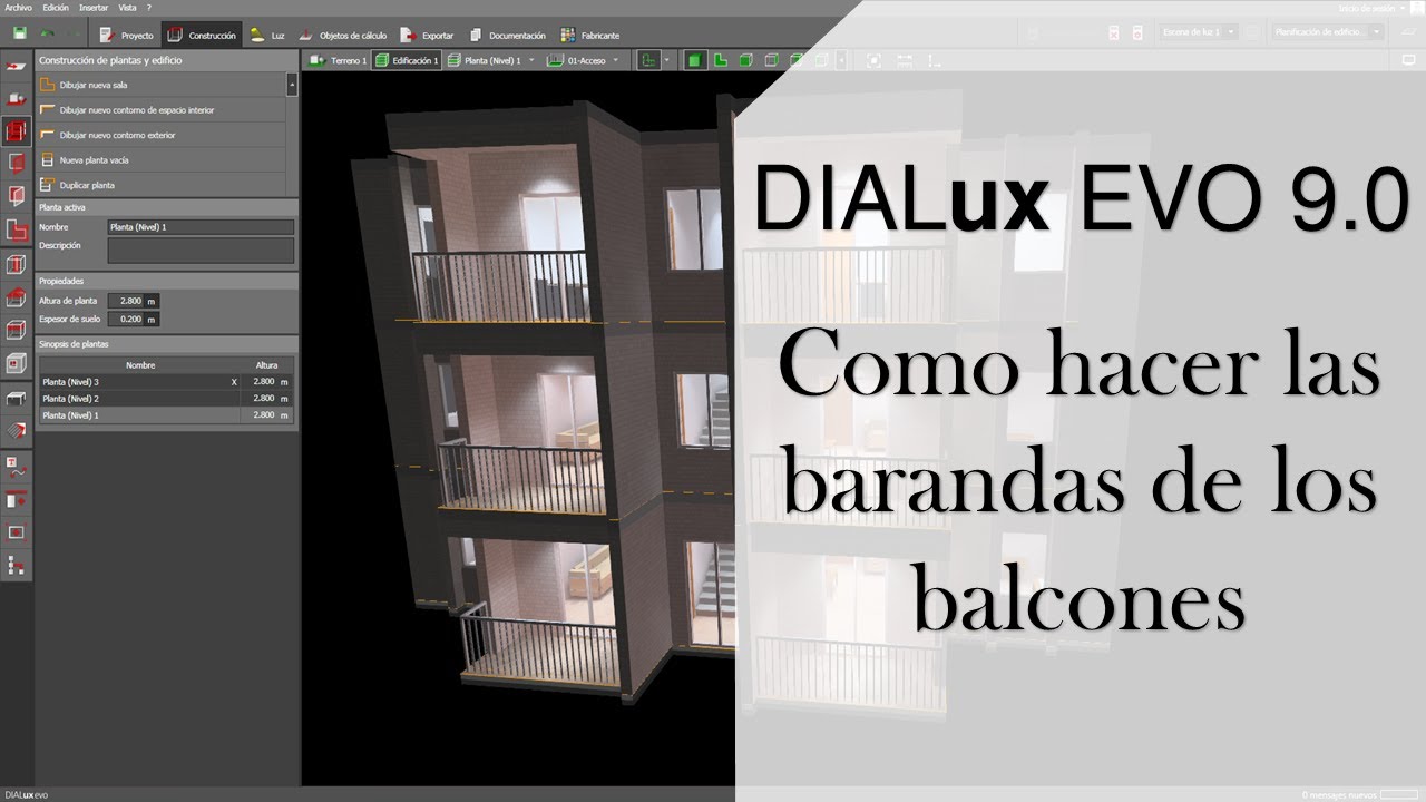 Como hacer las barandas de los balcones en DIALux EVO 9.0
