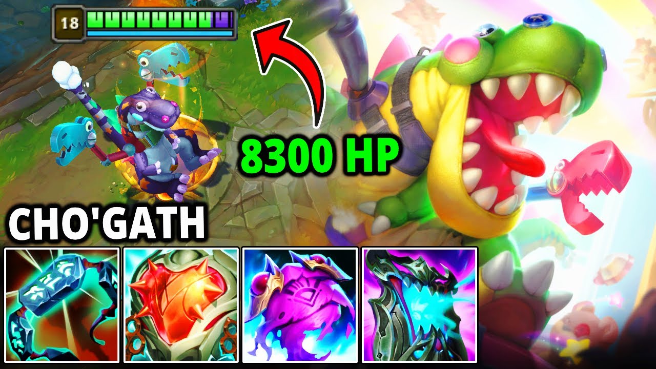 8300 HP TANK CHO'GATH TOP GAMEPLAY | Best Build & Runes S14| Toy Terror Cho'Gath -League of Legends