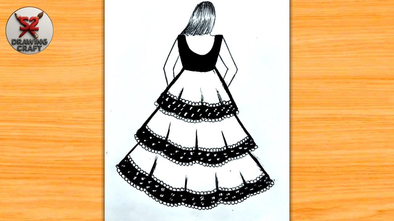 Girl cute dress draw  | how to a girl drawing beginners | easy pencil sketch draw