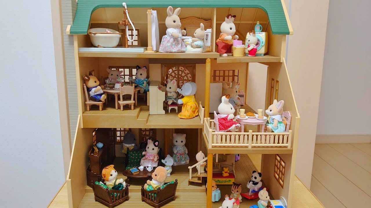 シルバニアファミリー 緑の丘のすてきなお家 sylvanianfamilies calicocritters シル活 赤い屋根の大きなお家 ピザ屋さん