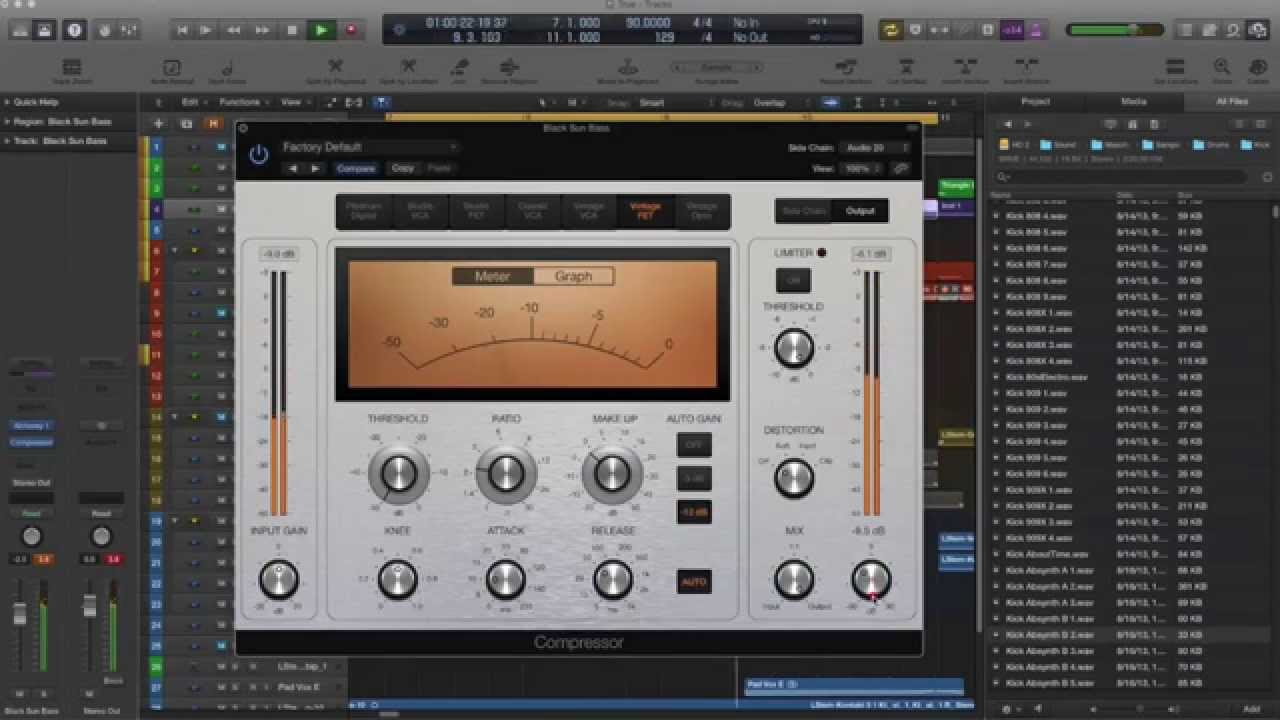 Logic Pro X Basics - Sidechain Compression for Pumping Bass