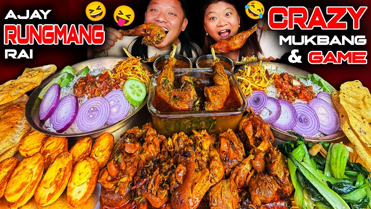 CRAZY GAMES🤣+ MUKBANG with Ajay Rungmang Rai🤯🔥Pork Khutti Achar & Local Chicken Curry FEAST!