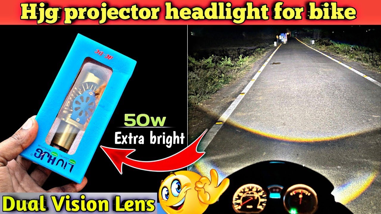 Hjg projector headlight for bike 🔥| Headlight led bulb fitting | Hjg best led headlight bulb 😍