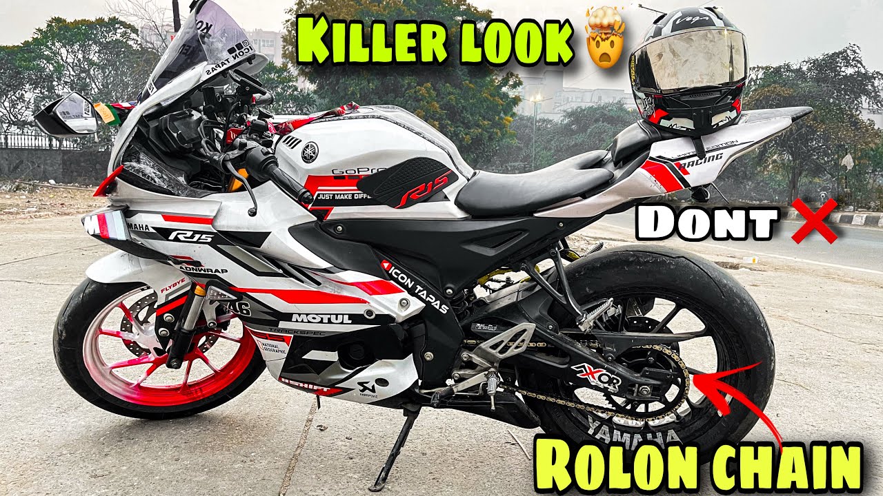Rolon Golden Chain installed in R15v4||Best chain For R15 ||Rolon Brass chain