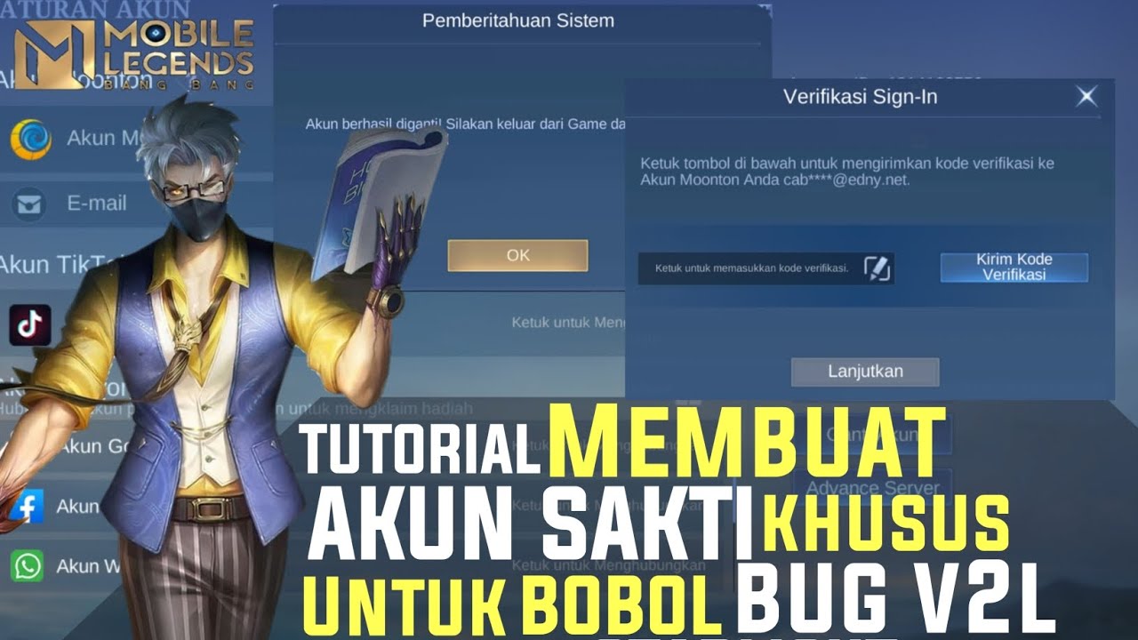 CARA MEMBUAT AKUN SAKTI UNTUK BOBOL BUG V2L MOBILE LEGENDS!!  [UPDATE TERBARU 2025] WORK 100%